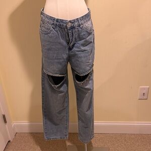 Torn by Ronny Kobo Women's Jeans with Embellished Accents - Size: 29/ 8 - NWT